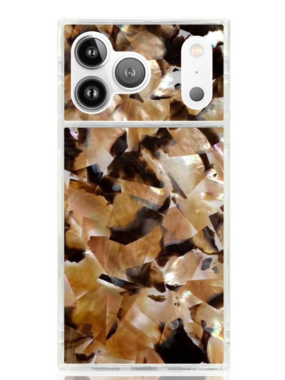 New FLAUNT 17 & 18 Pro Max Iphone Case Brown Abalone Shell (fits both models)